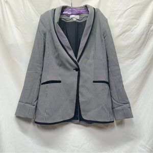 Calvin Klein Lined Black & White Classic Single Button Blazer Size 12